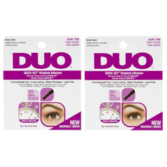 DUO Quick-Set Eyelash Glue Dark Tone bottle showing the waterproof formula