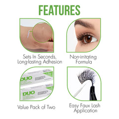 DUO two-pack lash glue provides reliable backup for lashes