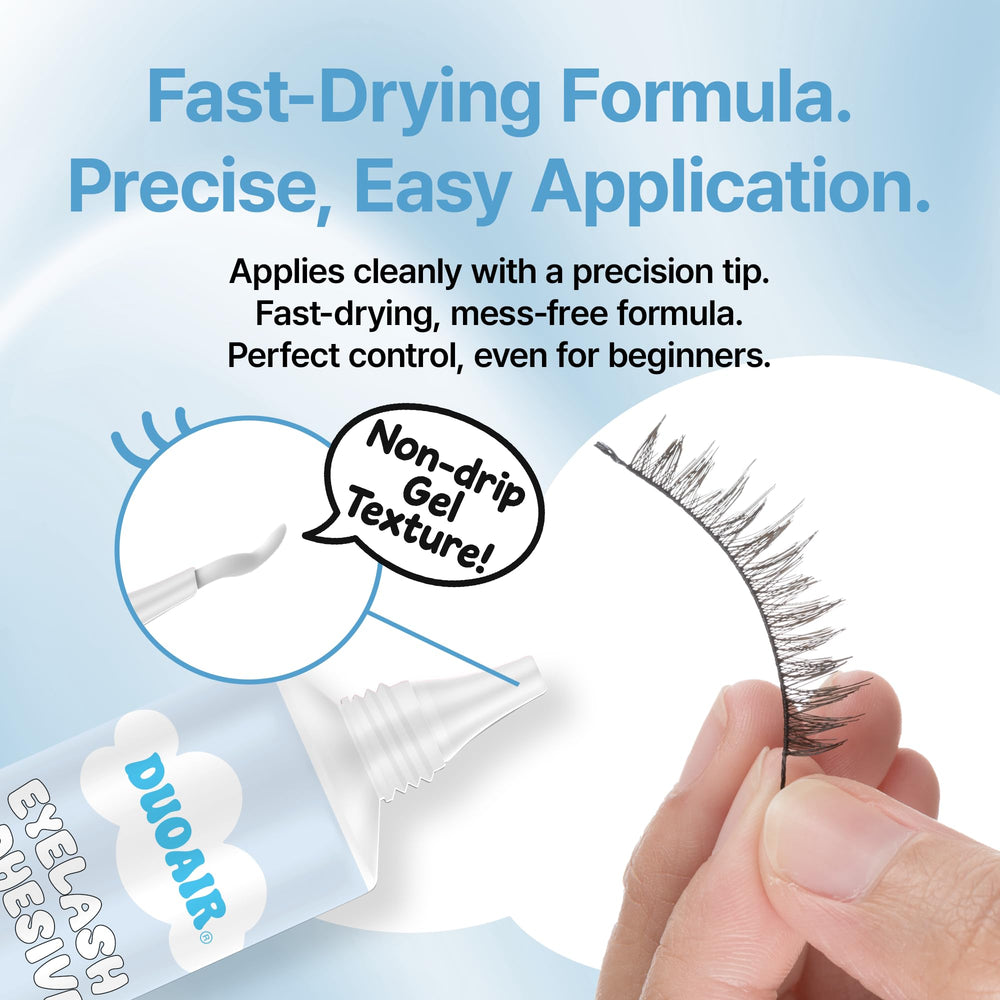 DUOAIR Eyelash Adhesive clear bottle for seamless lash application.