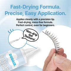 DUOAIR Eyelash Adhesive clear bottle for seamless lash application.
