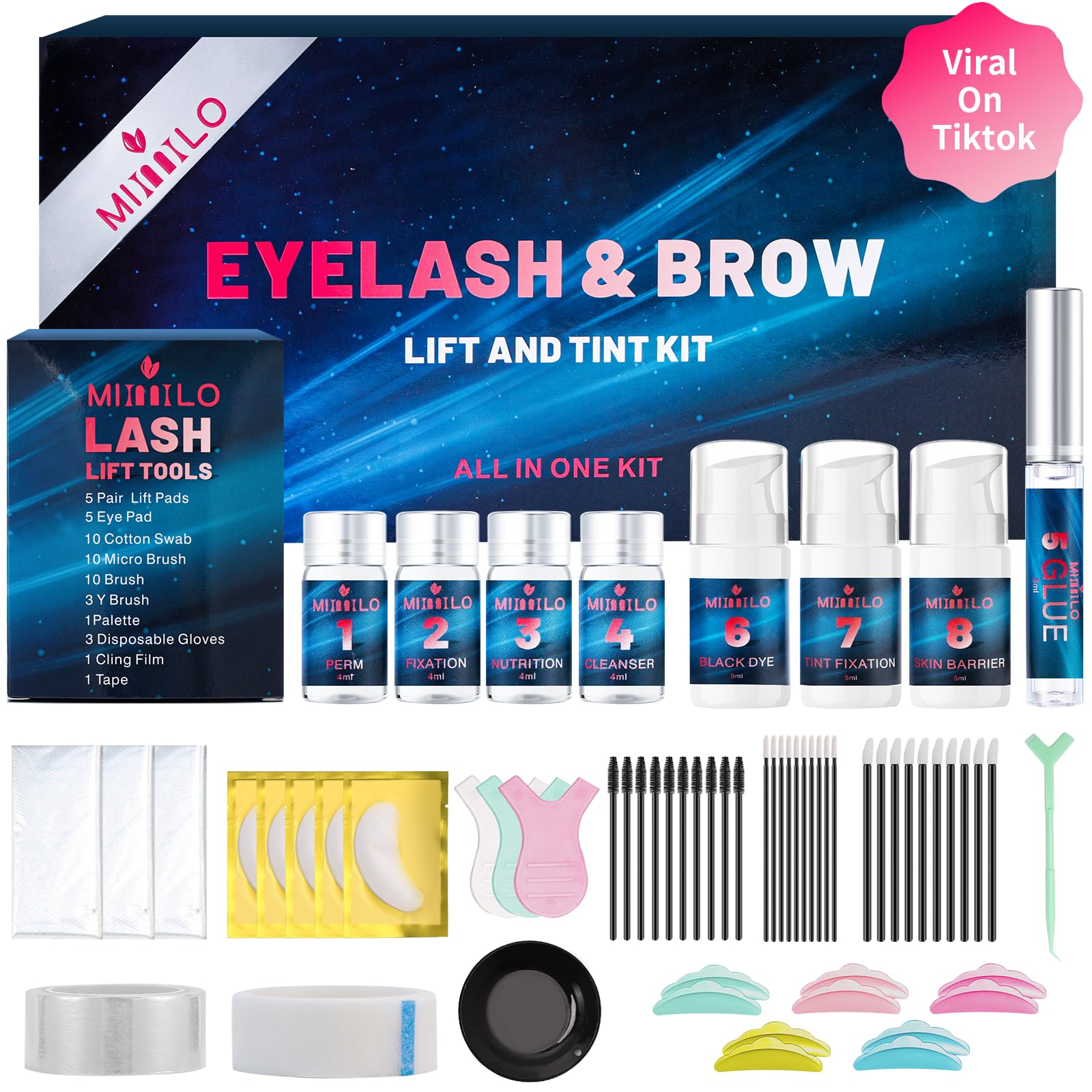 Duoffanny lash lift kit with 63 pieces for easy at-home use