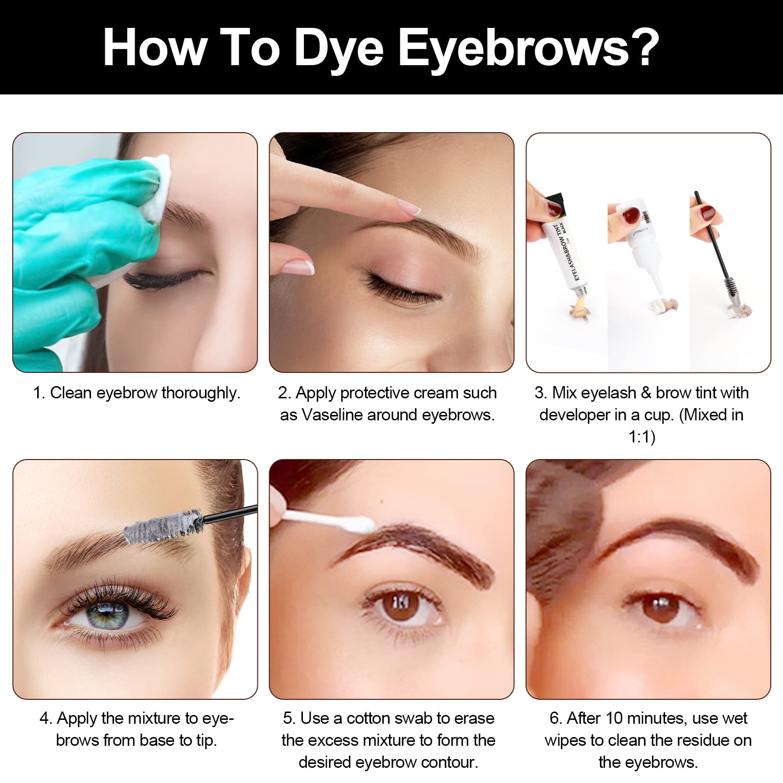 Duoffanny Lash Color Kit lash color application for even tone
