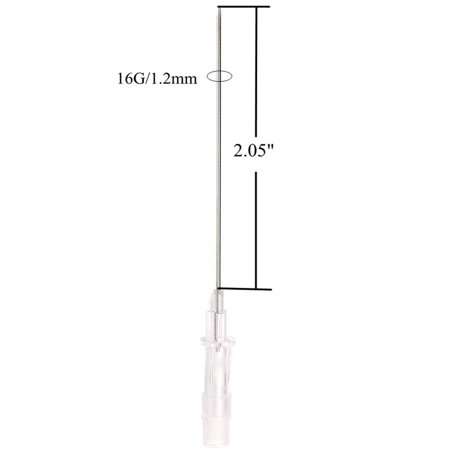 Durable gray 16G catheter needles suitable for professional piercing work.