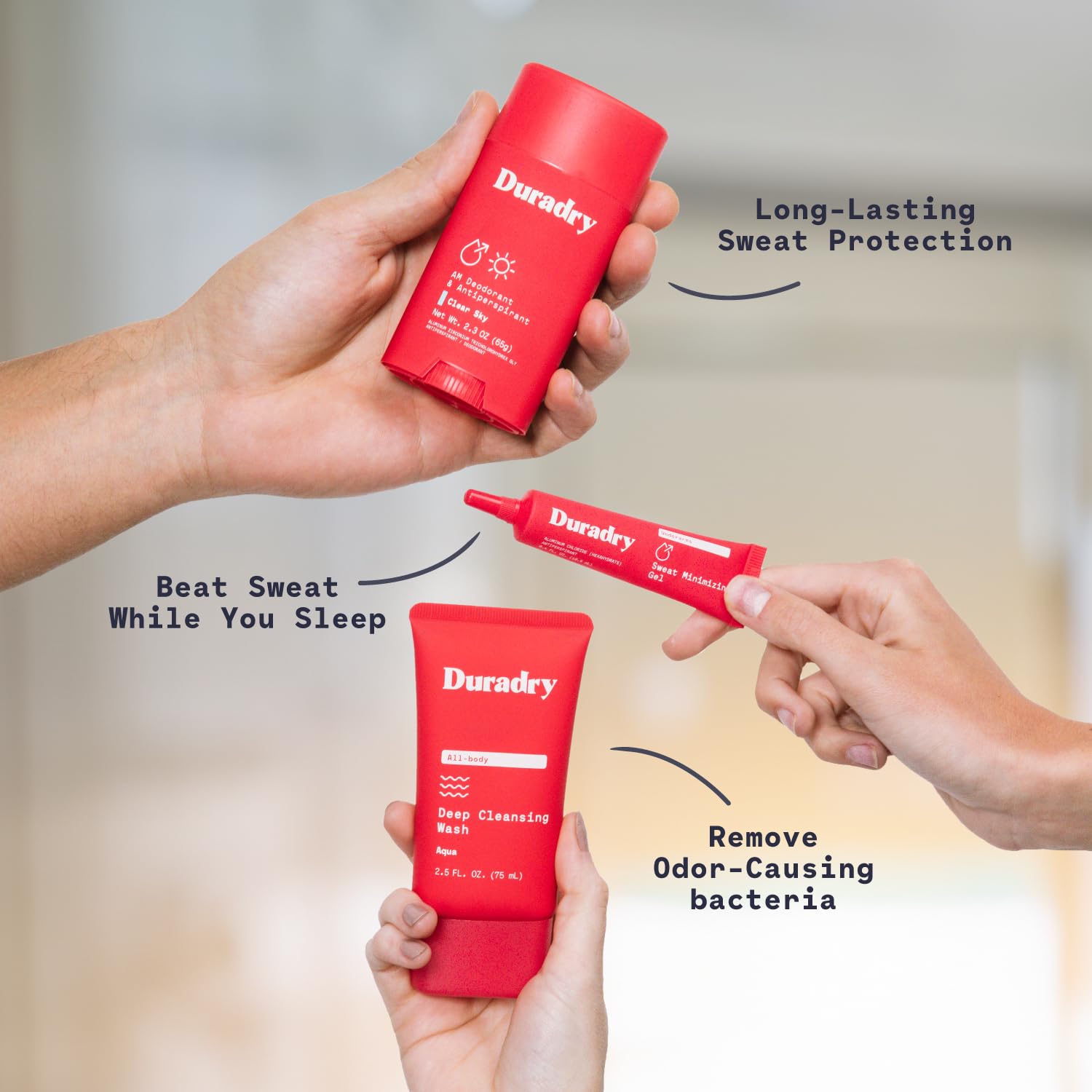 Duradry Barca close-up of antiperspirant-stick texture