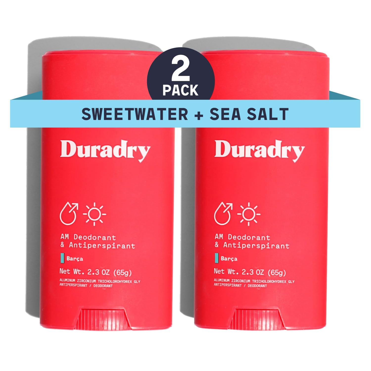 Duradry Barca SweetWater Sea Salt deodorant stick close-up for smooth application.