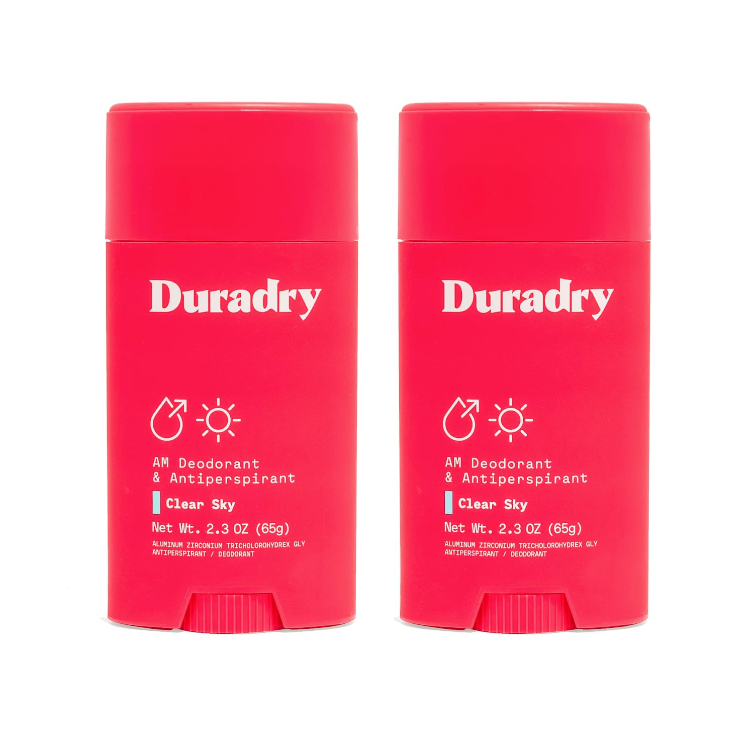 Duradry Clear Sky antiperspirant stick for all-day dryness.