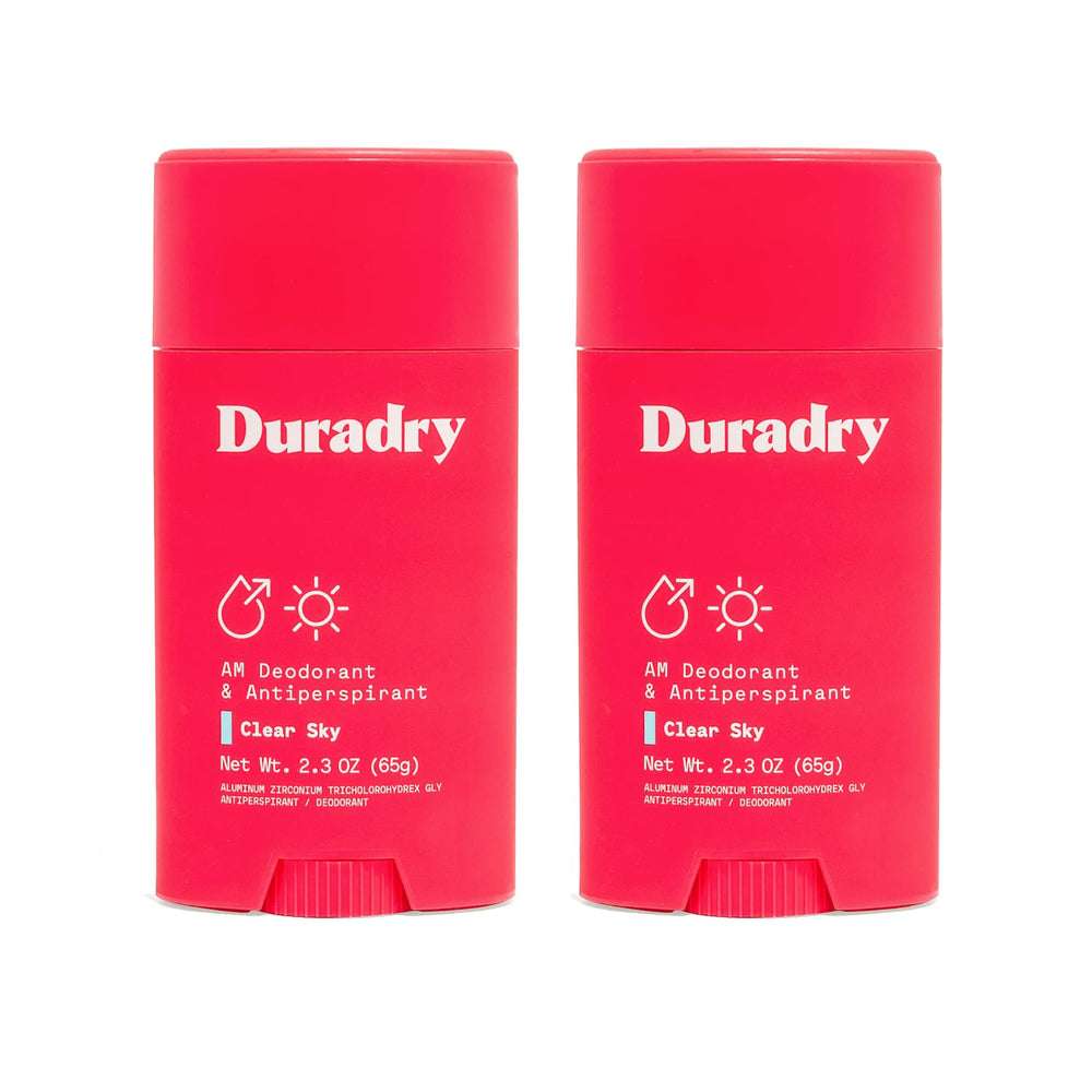 Duradry Clear Sky antiperspirant stick for all-day dryness.
