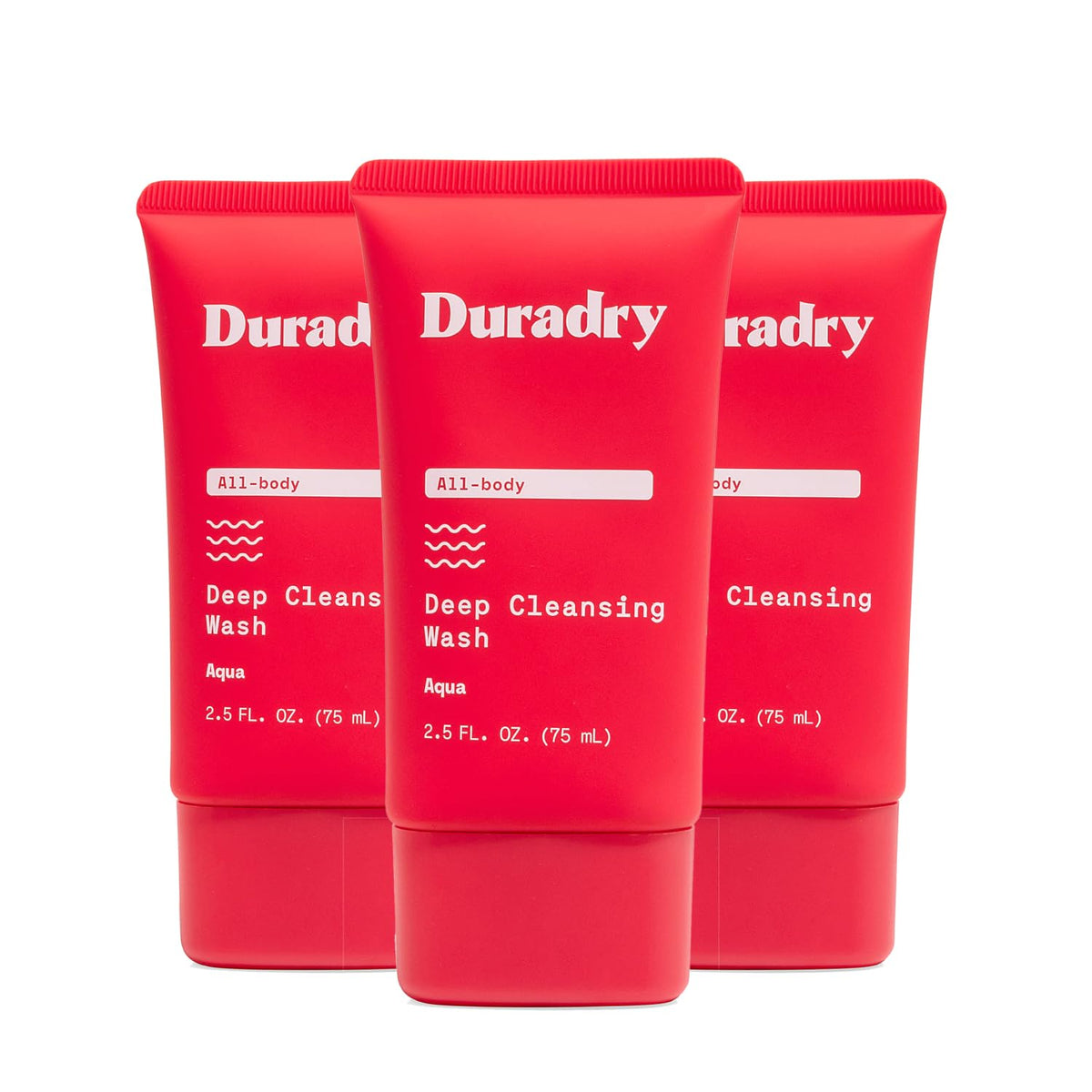 Duradry deodorizing body wash bottle pour for easy shower prep and odor control.