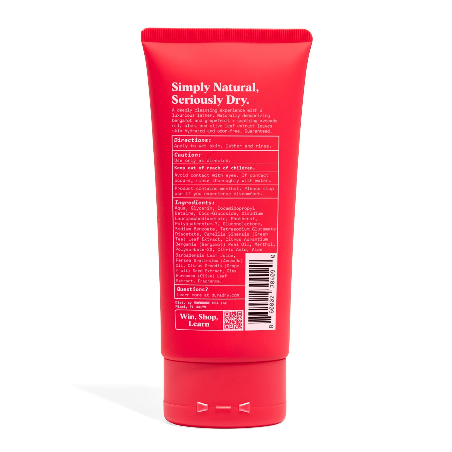 Rich lather from Duradry deodorizing body wash showcasing deep cleansing effect