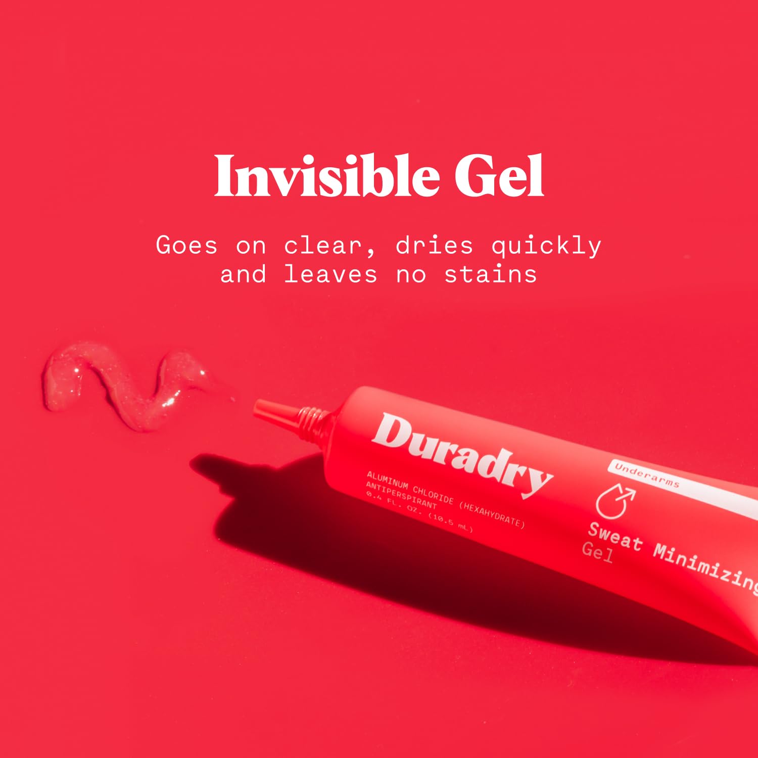 Duradry fragrance-free gel cushions sensitive skin with clean protection.