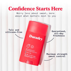 Duradry refreshing scent of Cool Citrus Cedar for long-lasting confidence.