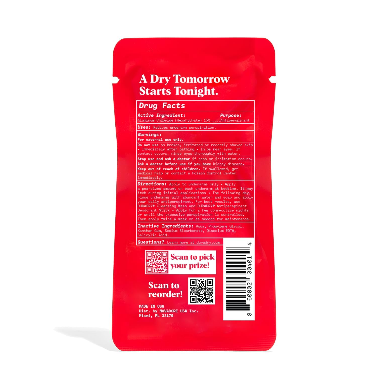 Duradry travel-size tube ready for on-the-go freshness and odor protection.