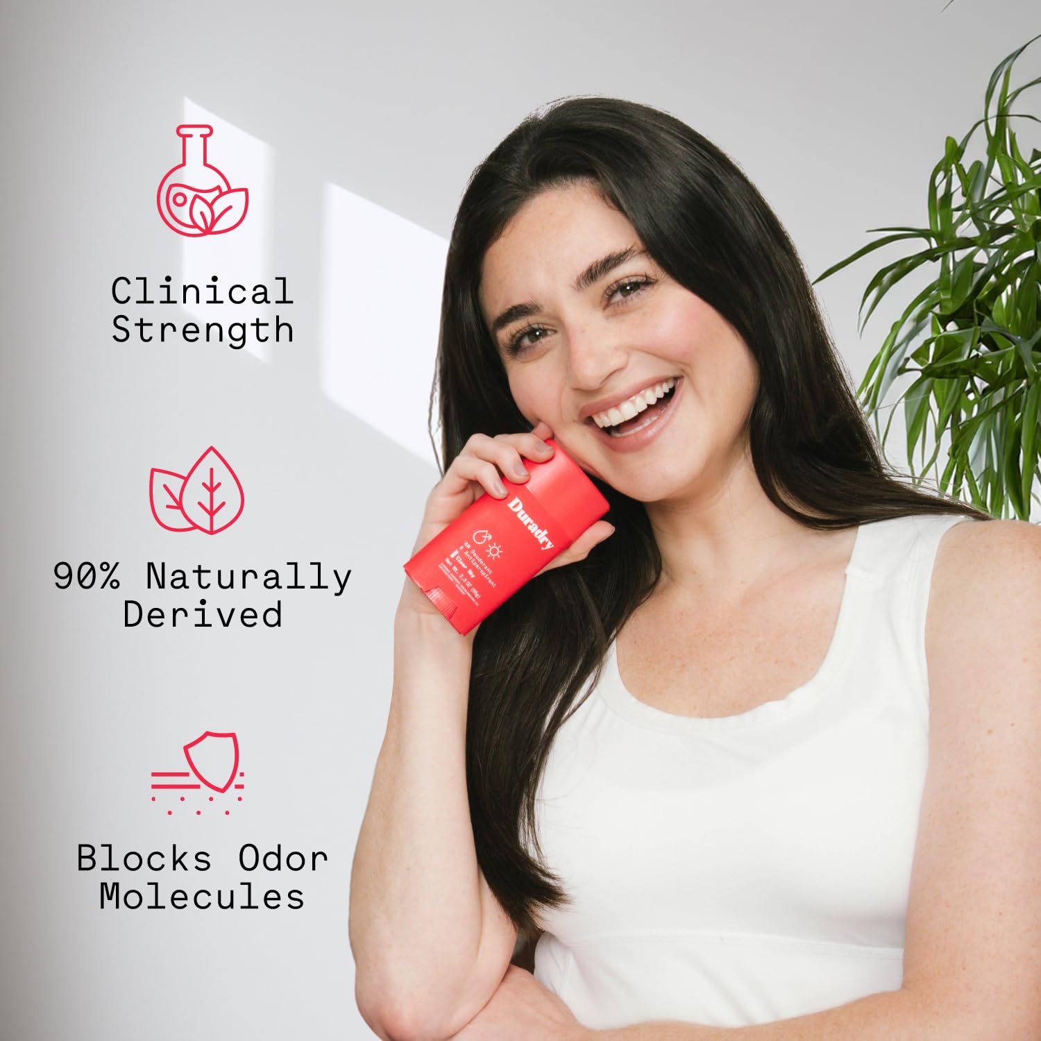 Duradry talc-free and silicone-free formula for a clean wear.