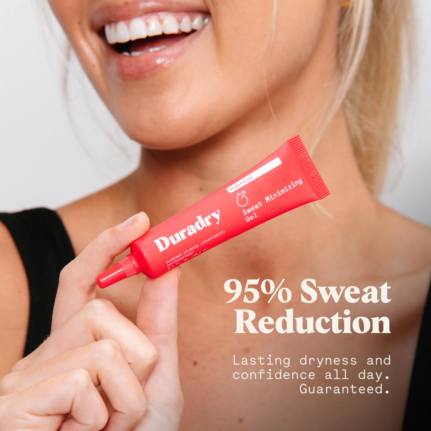 Duradry on-the-go demonstrates a leak-proof tube keeping you fresh.