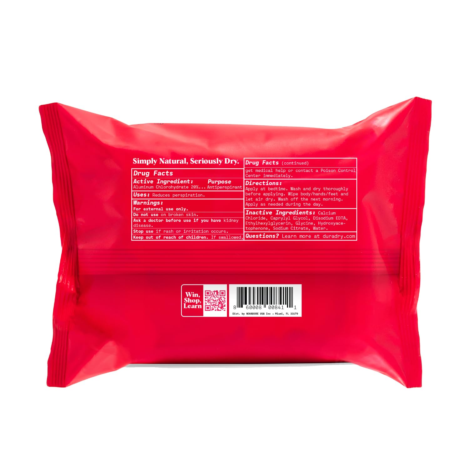 Duradry wipe before-bed use for maximum effectiveness.