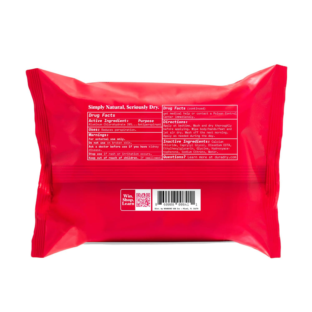 Duradry wipe before-bed use for maximum effectiveness.