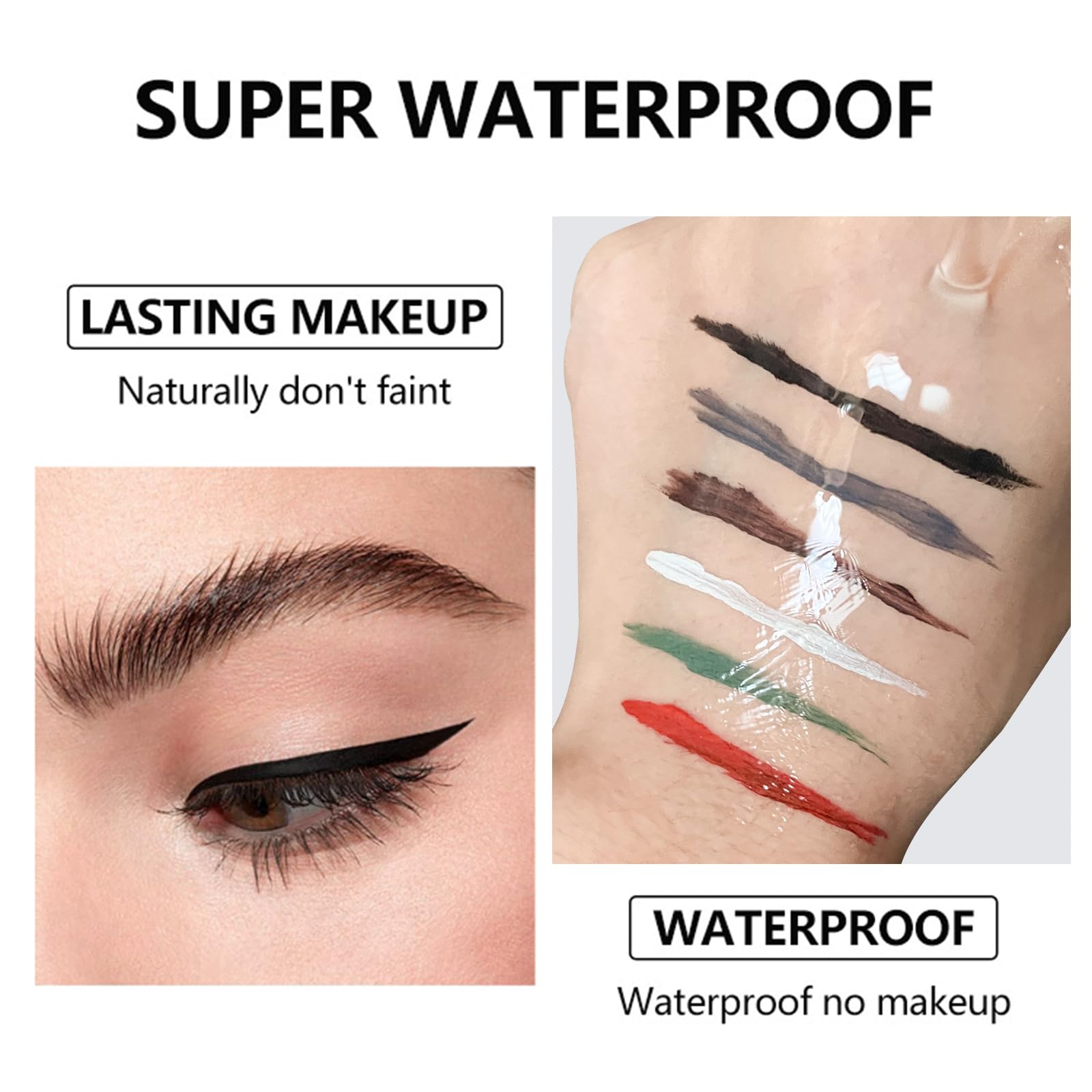 DuralineMakeupFixer waterproof test demonstrates smudge-proof performance.