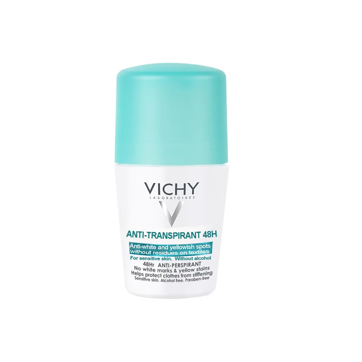 DurbaLife anti-transpirant 48h roll-on bottle provides long-lasting odor control for sensitive skin.