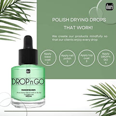 Duri Brush'n Go top coat swatch demonstrates smooth application and chip resistance.