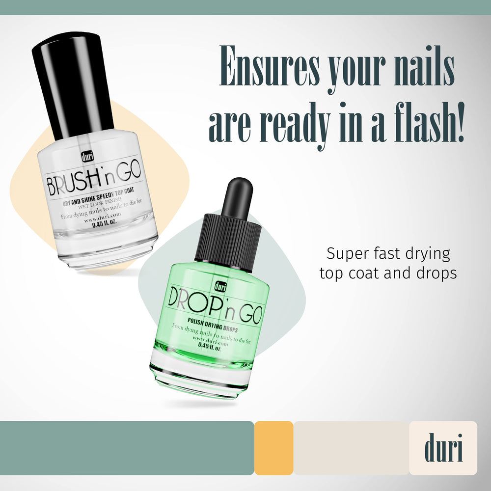 Duri Drop'n Go drying drops dispense precisely for a clear, smudge-free finish.