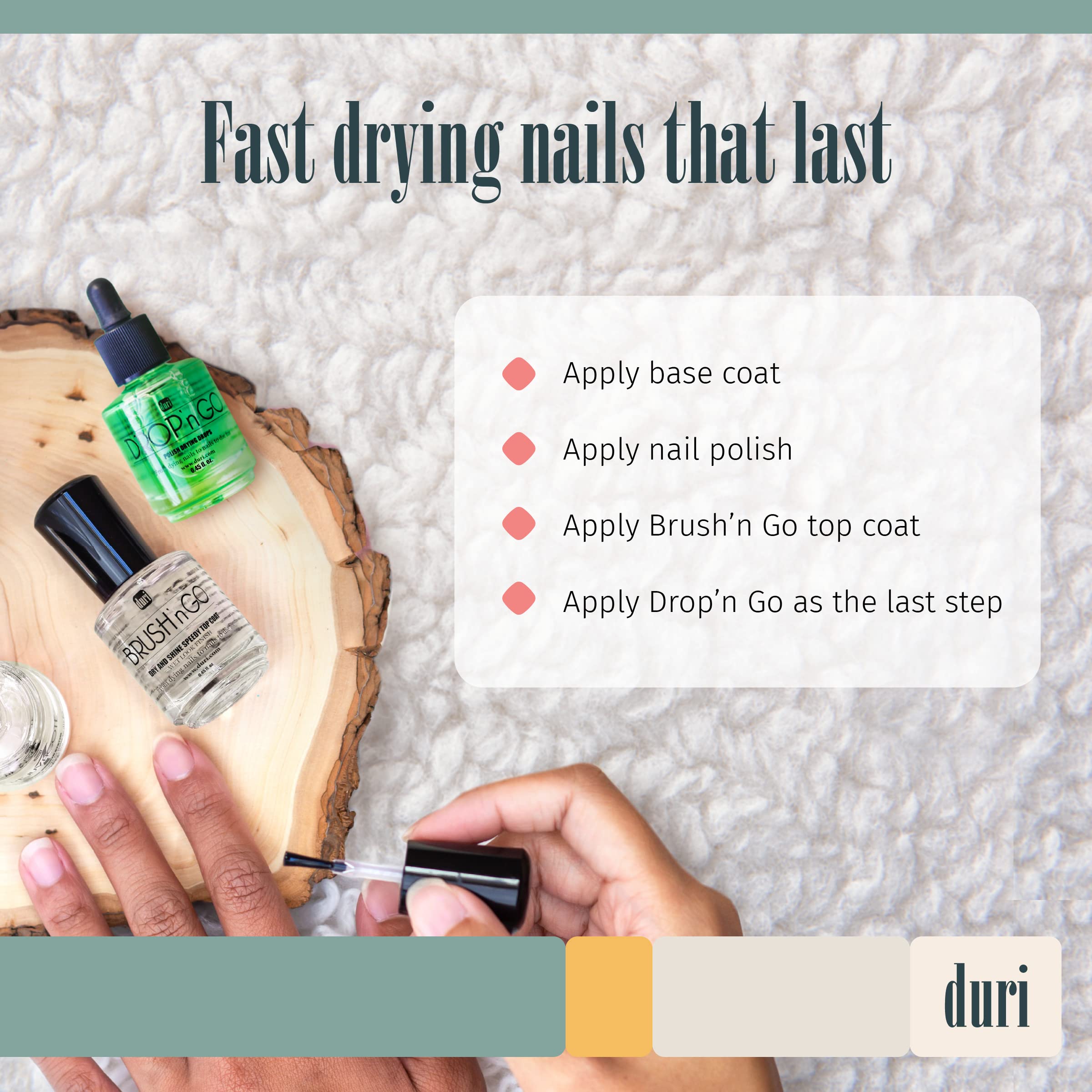 Duri ethical vegan nail care claims are reflected in product formulation.
