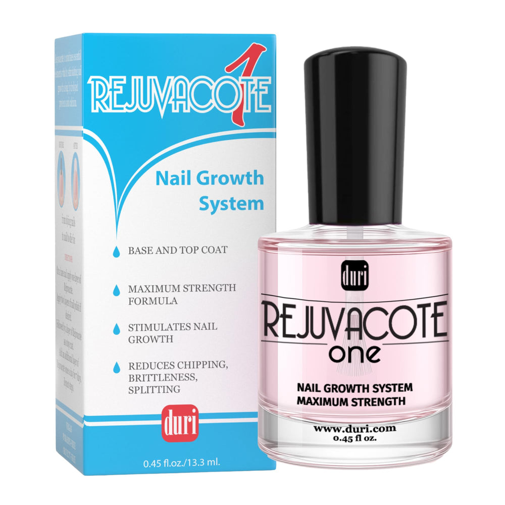 Duri Rejuvacote 1 bottle front; trusted treatment for stronger natural nails.