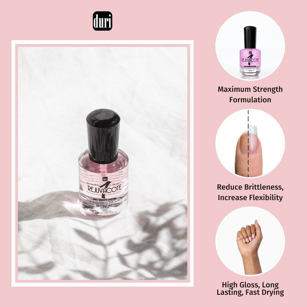 Duri Rejuvacote 1 nails prepped with base for protection.