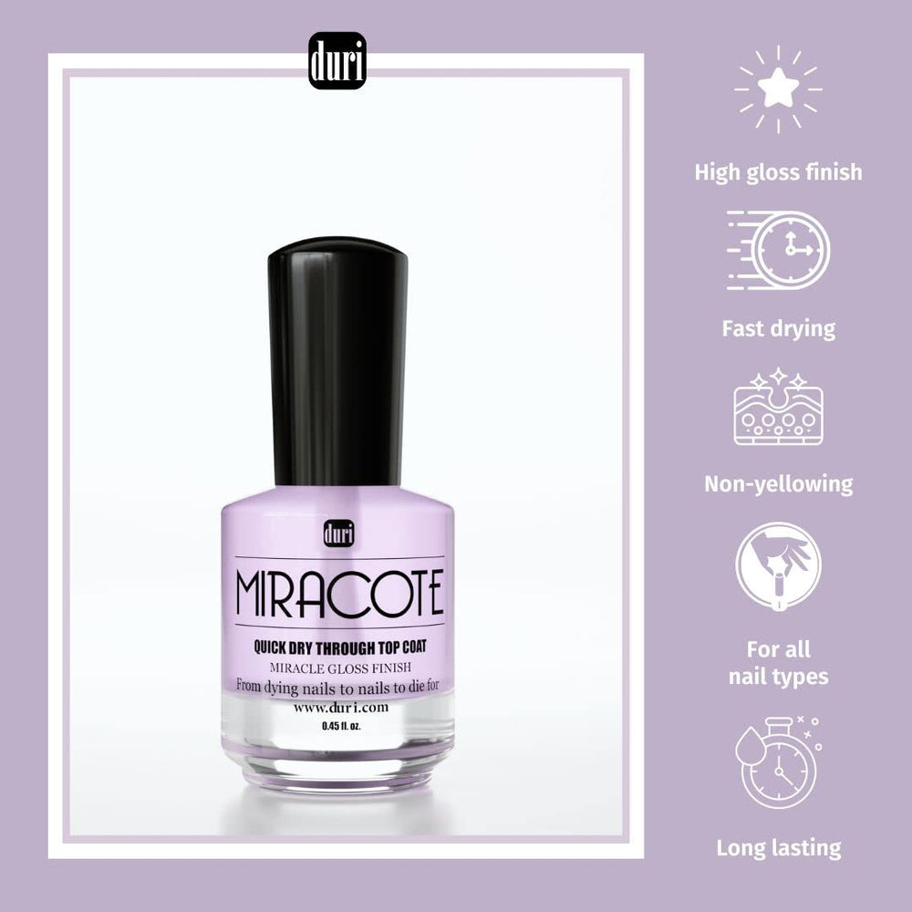 Duri Rejuvacote 1 nails shown with glossy top coat.