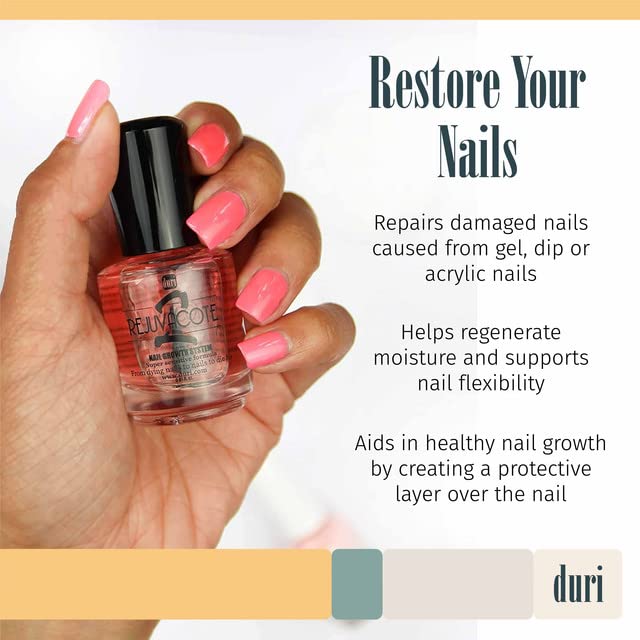 Base coat use on nails to protect and hydrate with Duri Rejuvacote 2.