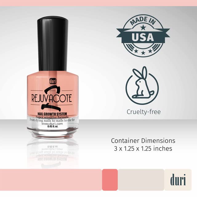 Two-bottle Duri Rejuvacote 2 pack for convenient nail care routine.