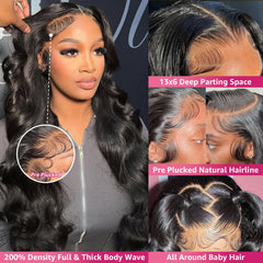 Durita HD 13x6 lace-front closeup highlighting true-length luster.