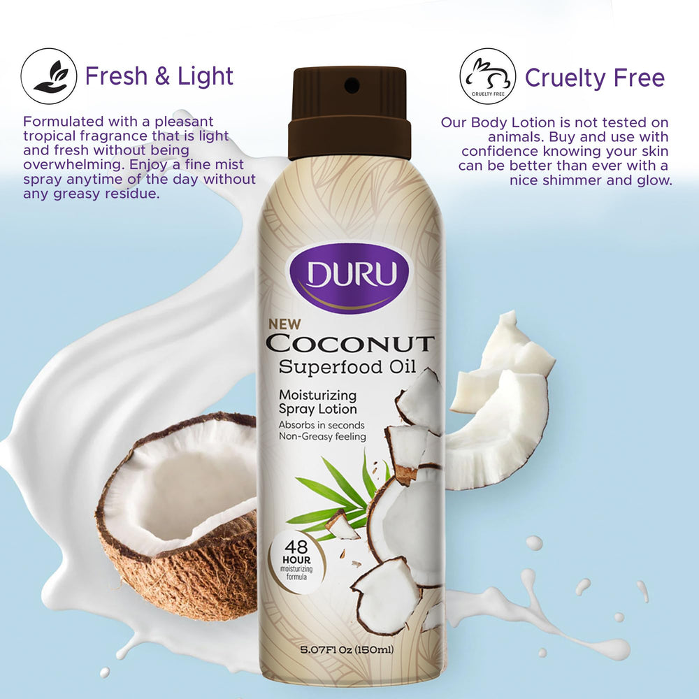 Duru lotion absorbs quickly with 48-hour hydration, no sticky feel.