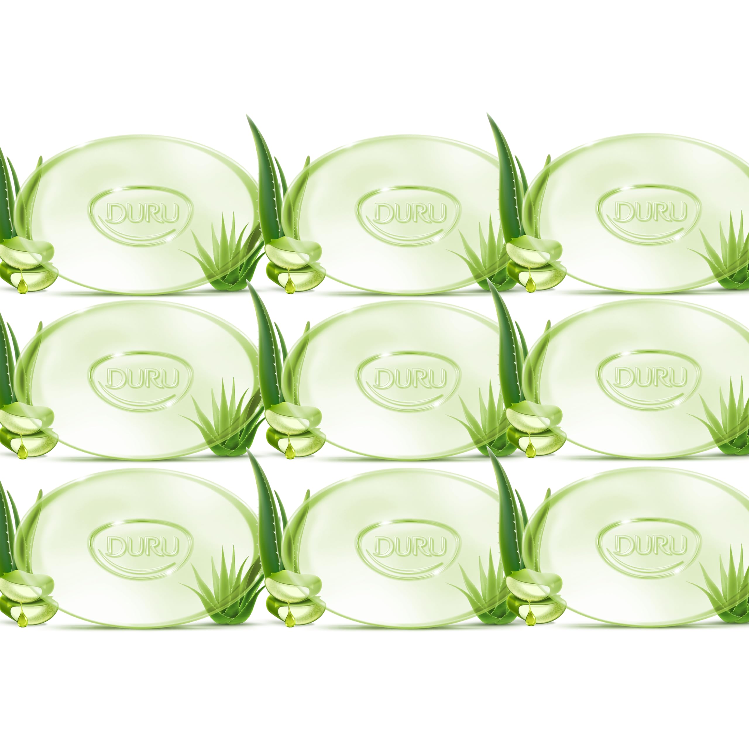Duru Aloe Vera Glycerin Bar Soap texture close-up shows hydrating glycerin glow.