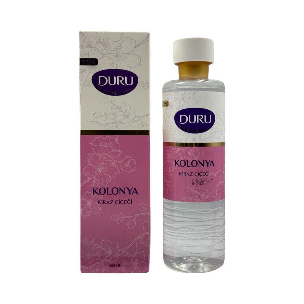 Duru Cherry Blossom Cologne bottle highlights refreshing floral scent for daily wear.