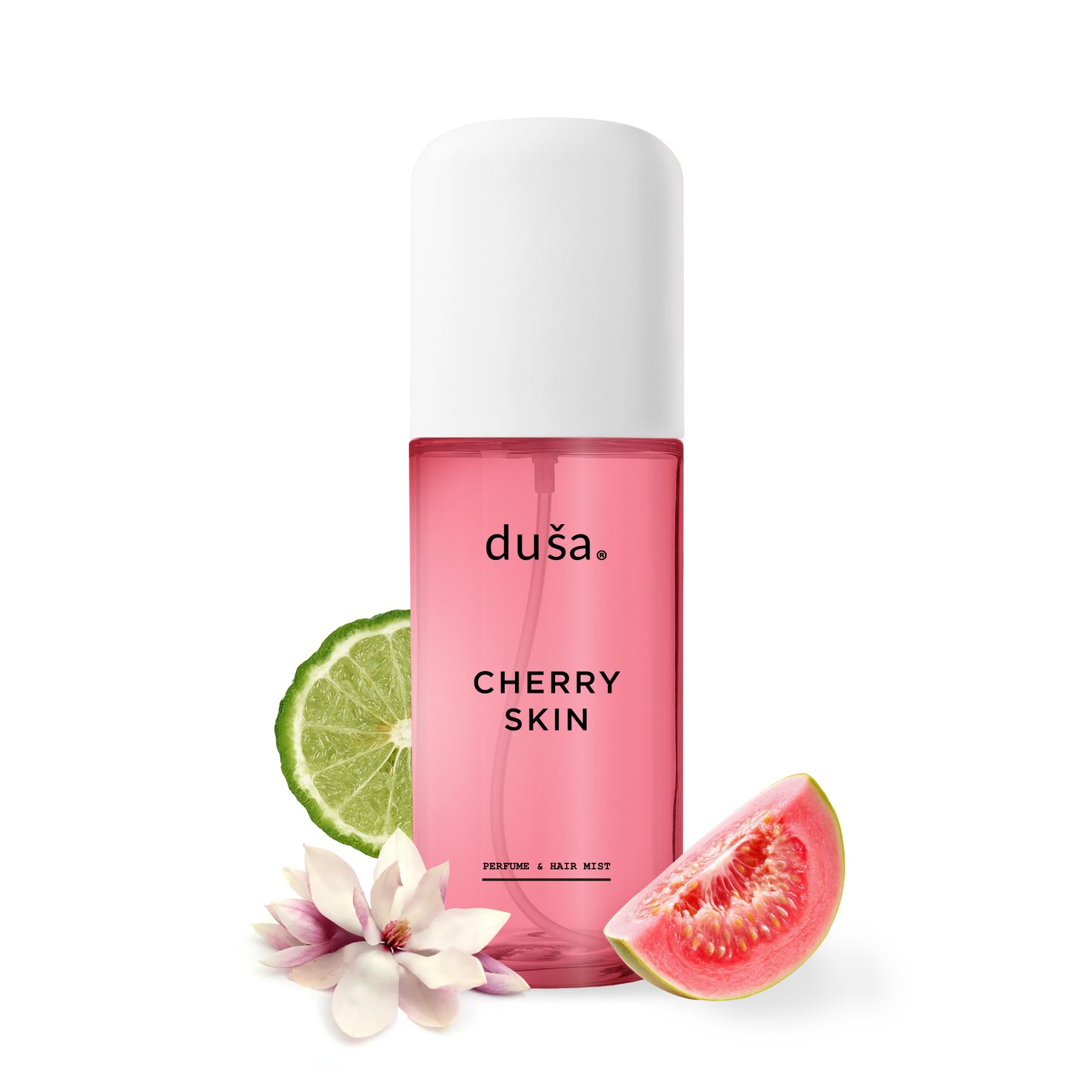 DUSA cherry skin hair perfume bottle with rich color and luxury scent