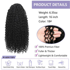DUTIKA Curly Drawstring Ponytail closeup texture for natural look.