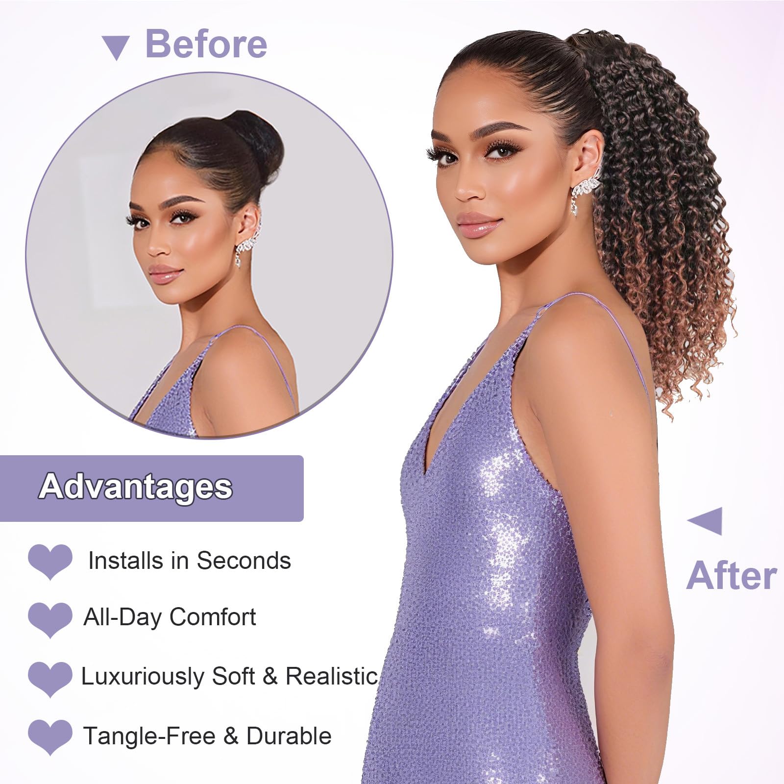 DUTIKA Curly Drawstring Ponytail inner net closeup for breathable comfort.