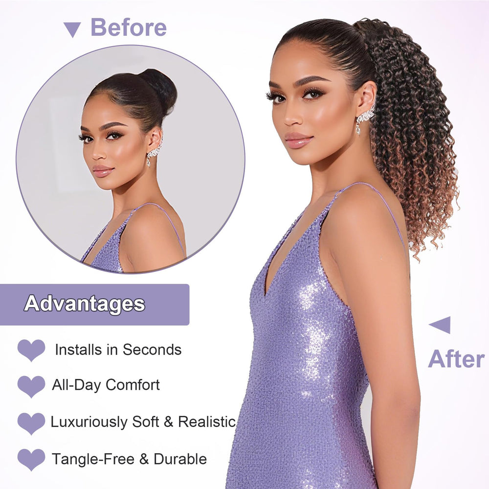 DUTIKA Curly Drawstring Ponytail inner net closeup for breathable comfort.