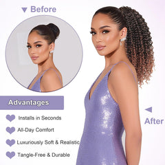 DUTIKA Curly Drawstring Ponytail inner net closeup for breathable comfort.