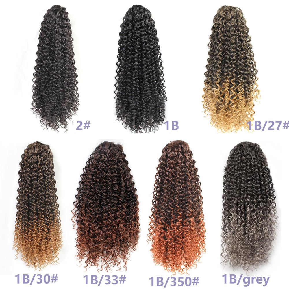 DUTIKA Curly Drawstring Ponytail side view shows length and bounce.