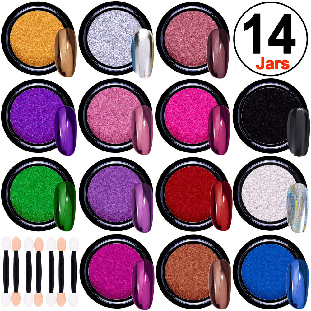 Duufin mirror finish nail powder provides a smooth reflective look.