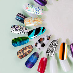 Duufin laser flower nail foils with bright sparkle