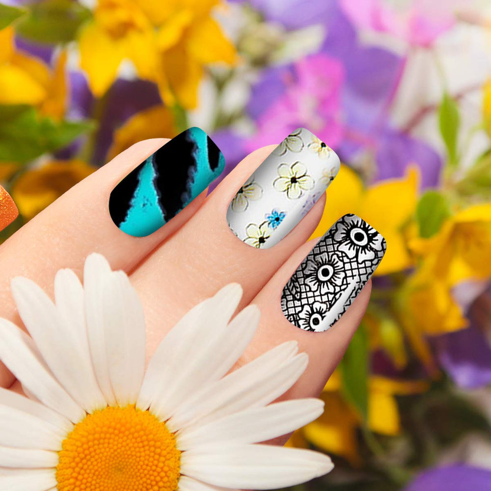 Duufin petal flower nail foils for soft accents