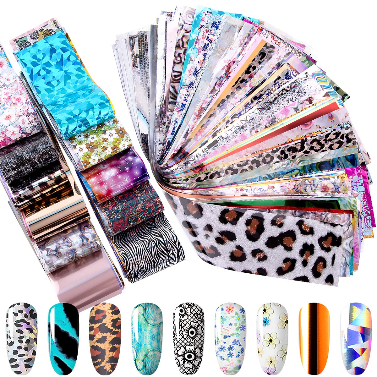 Duufin starry sky nail foils for shimmering manicure