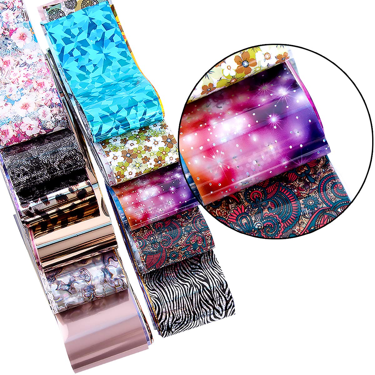 Duufin white lace nail foils for delicate nail art