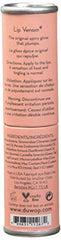 DuWop Lip Venom pink gloss swatch on lips highlighting natural plump effect.