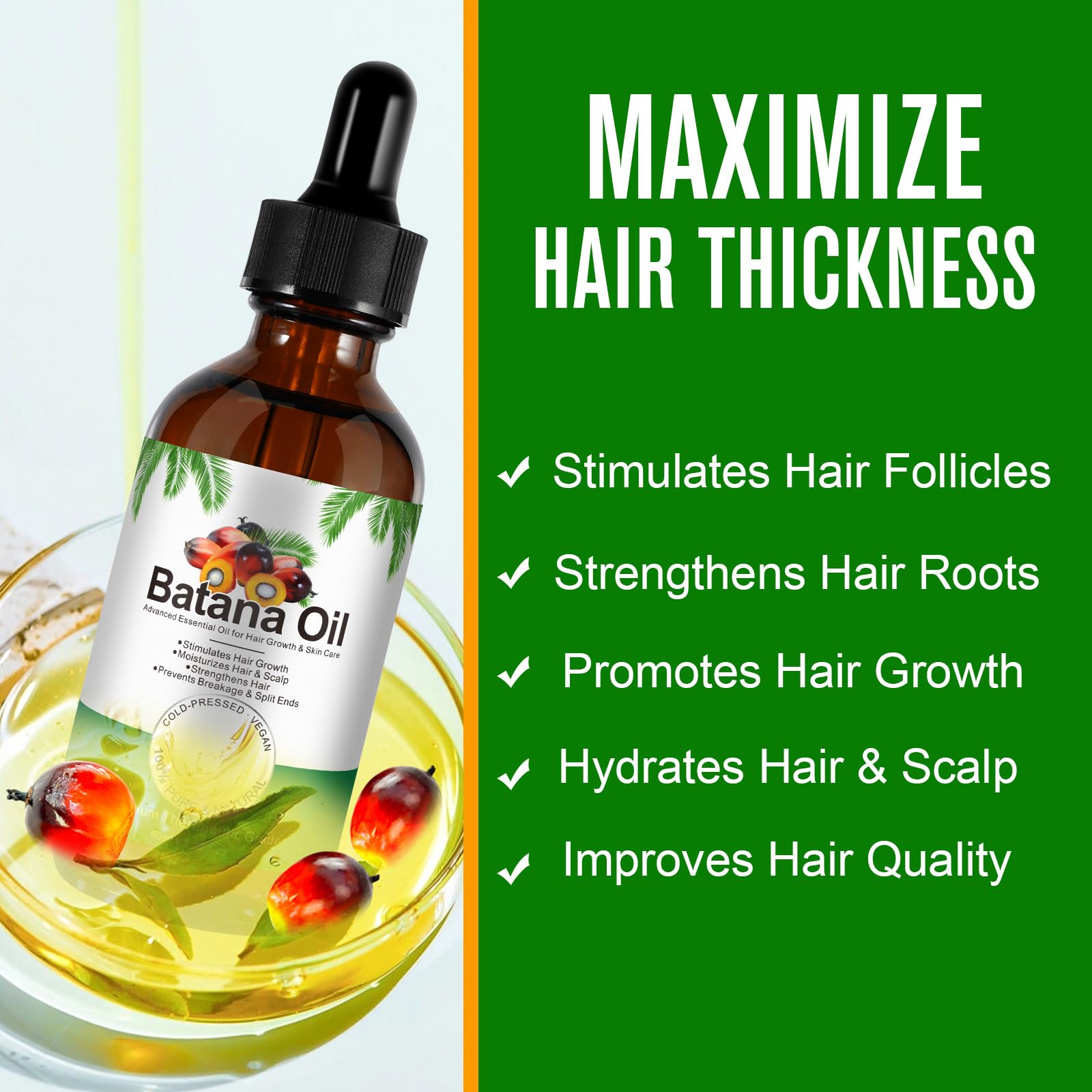 Hair showing improved smoothness after using Batana Oil treatment.