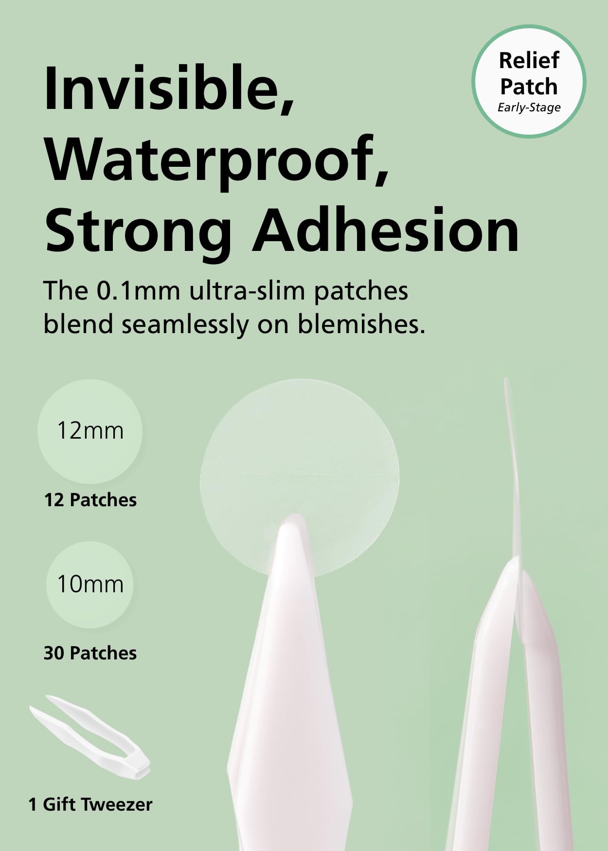 Included tweezer enables neat, precise patch placement