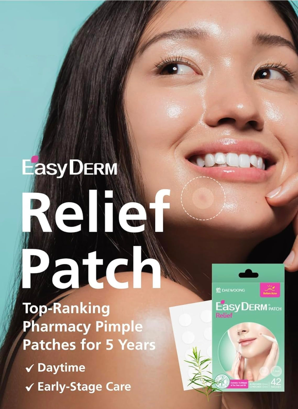 DWEasyDerm patch absorbing fluid on active zit in a real-life moment.