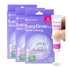 DWEasyDerm quick calming magnesium patches for acne-prone skin in a 30-count bulk package.